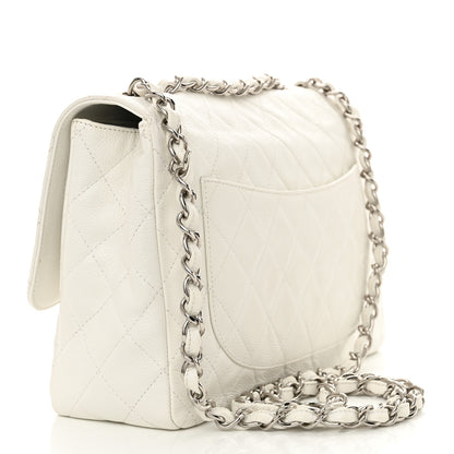 Chanel Caviar Quilted Jumbo Single Flap White 3 of 15