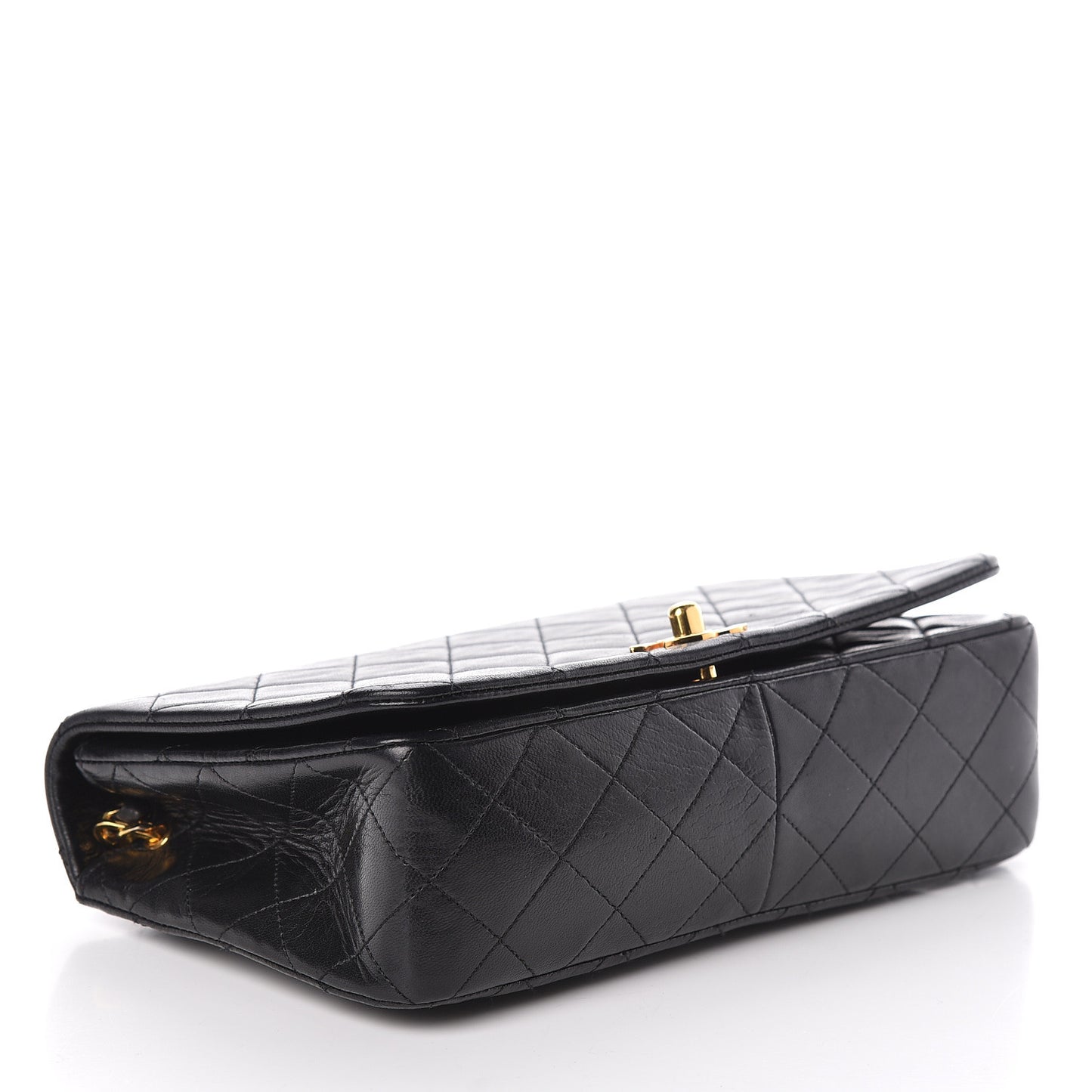 Lambskin Quilted Small Single Flap Black