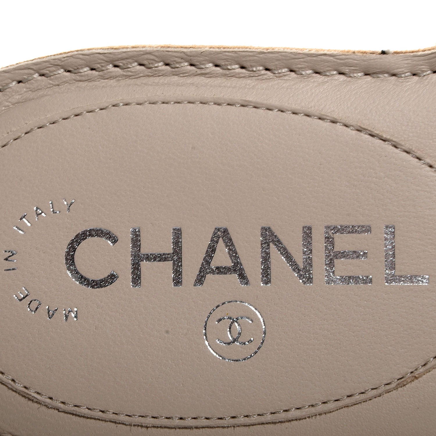 Chanel Lambskin Camellia Sandals 38 Light Grey 6 of 6