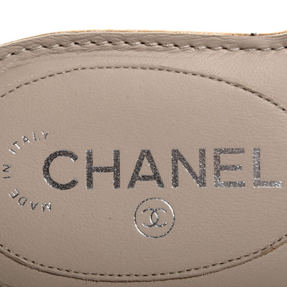 Chanel Lambskin Camellia Sandals 38 Light Grey 6 of 6