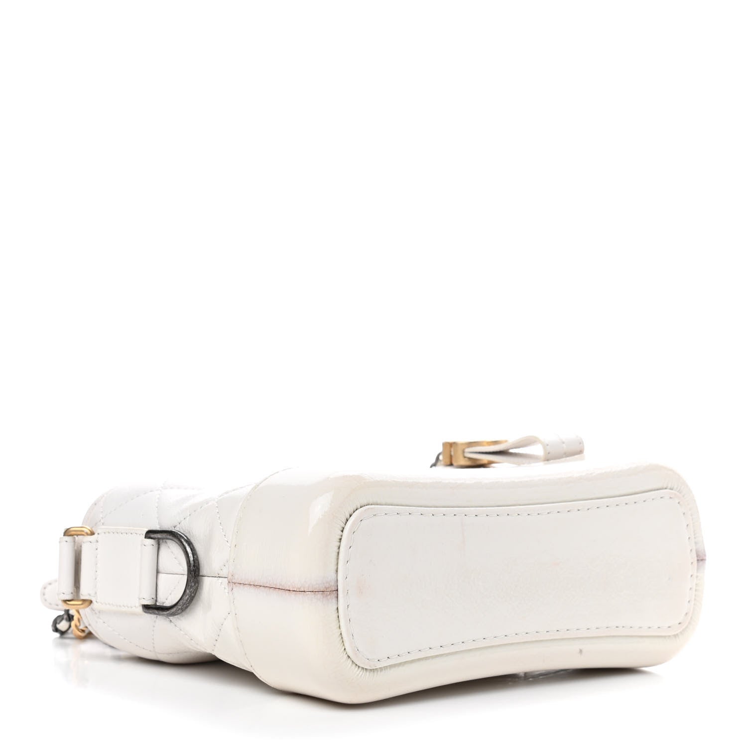 Chanel Patent Goatskin Quilted Small Gabrielle Hobo White 4 of 12