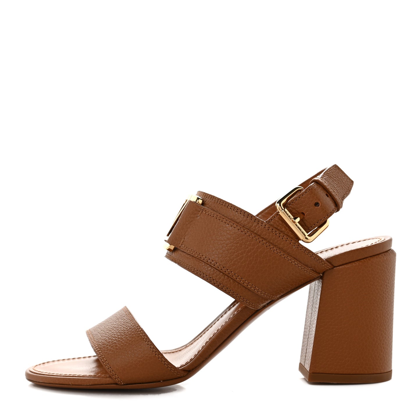 Grained Calfskin Horizon Sandals 37.5 Cognac Brown