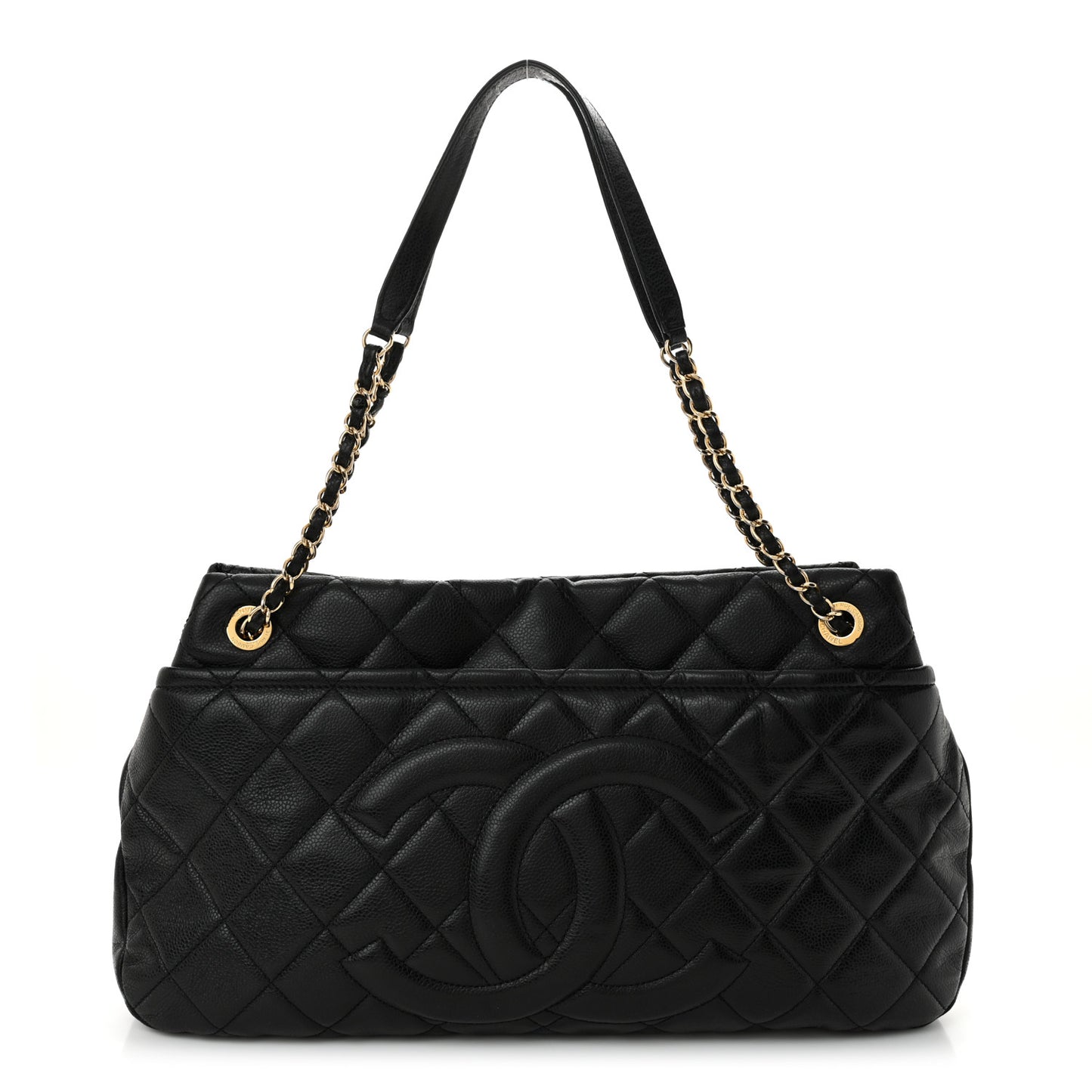 Caviar Quilted Timeless CC Soft Tote Black
