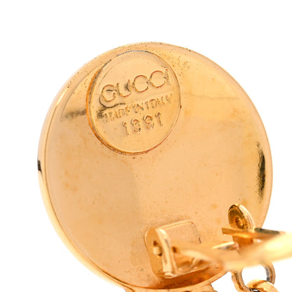 Gucci Metal Enamel GG Logo Charms Drop Clip On Earrings Multicolor 4 of 4