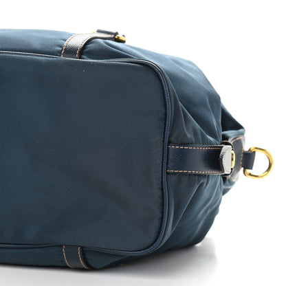 Prada Tessuto Nylon Jacquard Logo Shoulder Bag Denim 12 of 13