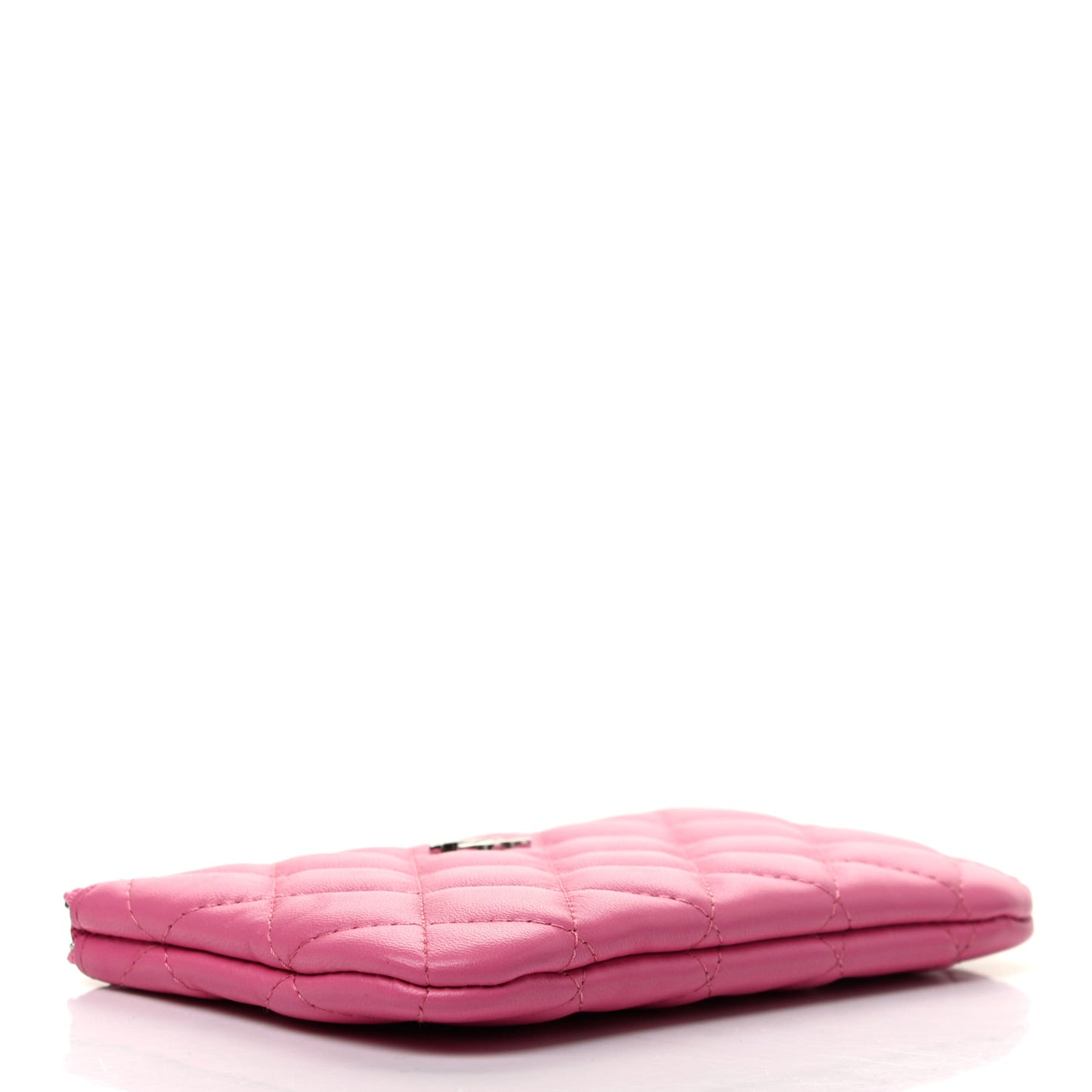 Lambskin Quilted Small Cosmetic Case Pink
