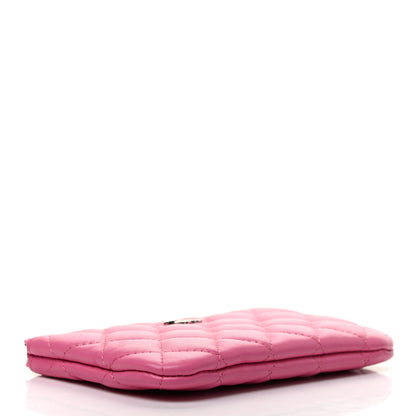Chanel Lambskin Quilted Small Cosmetic Case Pink 4 of 8