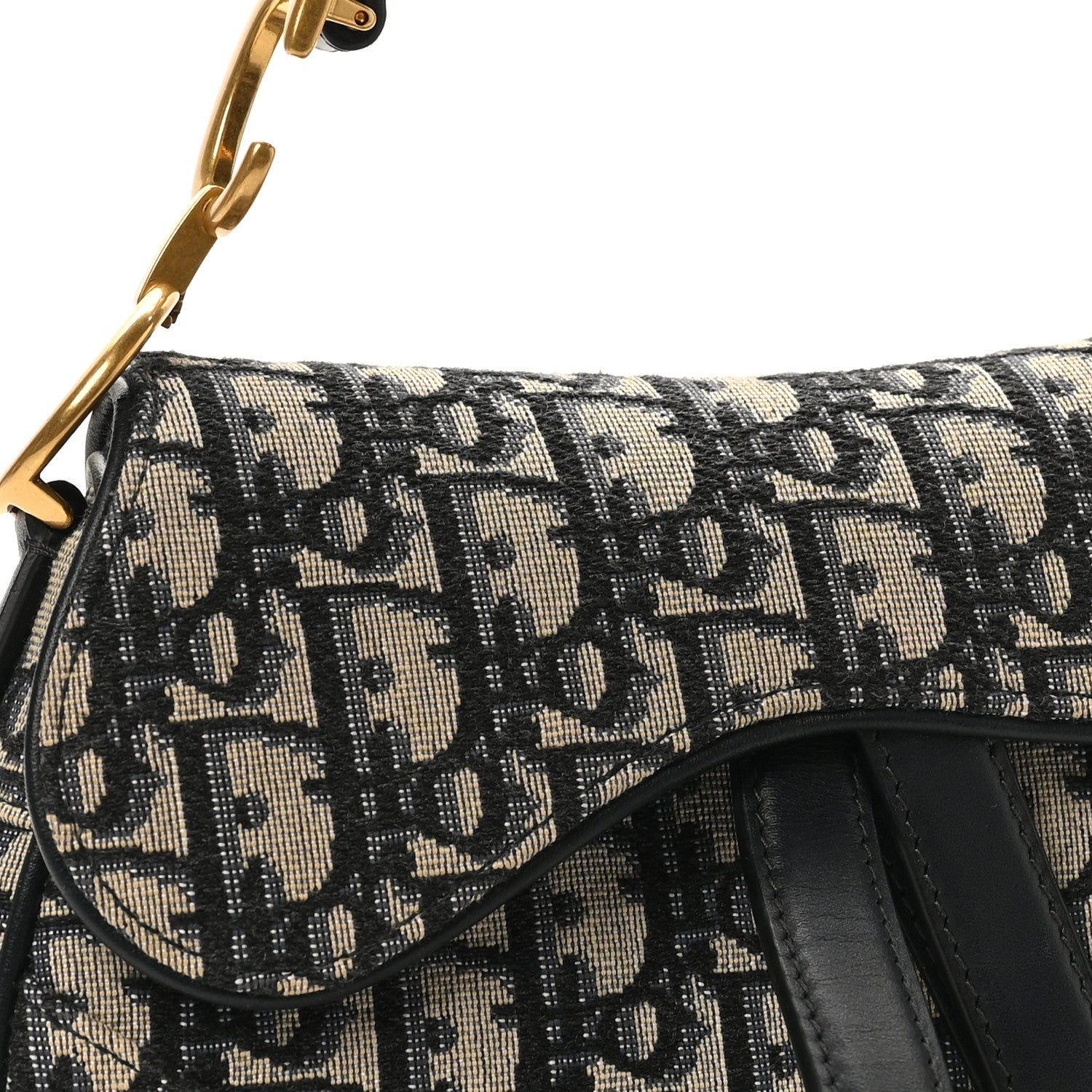 Christian Dior Oblique Mini Saddle Bag Blue 8 of 10