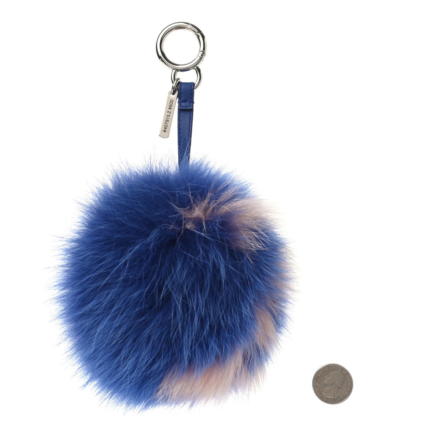 Fendi Fox Fur Z ABCharm Bag Charm Blue Pink 2 of 5