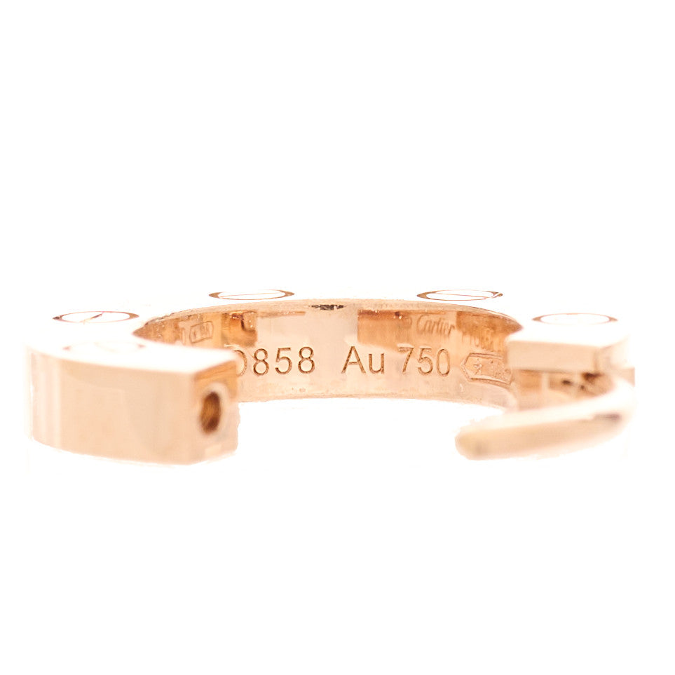 18K Pink Gold Single LOVE Hoop Earring