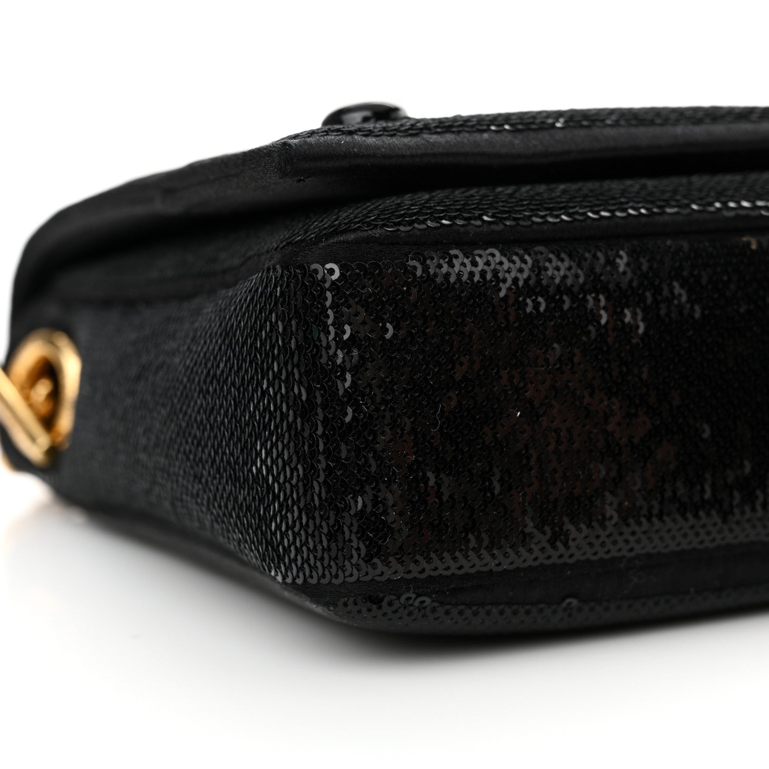 Saint Laurent Sequin Satin Monogram Tassel Kate 99 Black 9 of 10