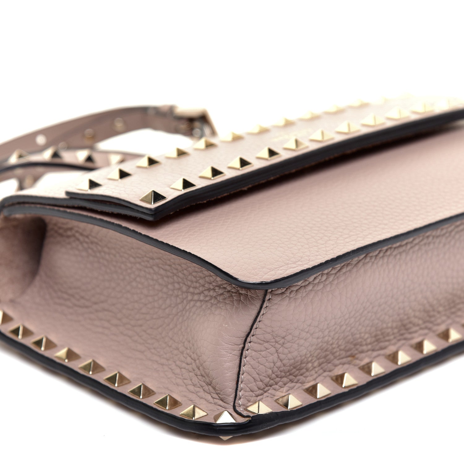 Valentino Garavani Pebbled Calfskin Rockstud Side Slip Crossbody Poudre 6 of 9