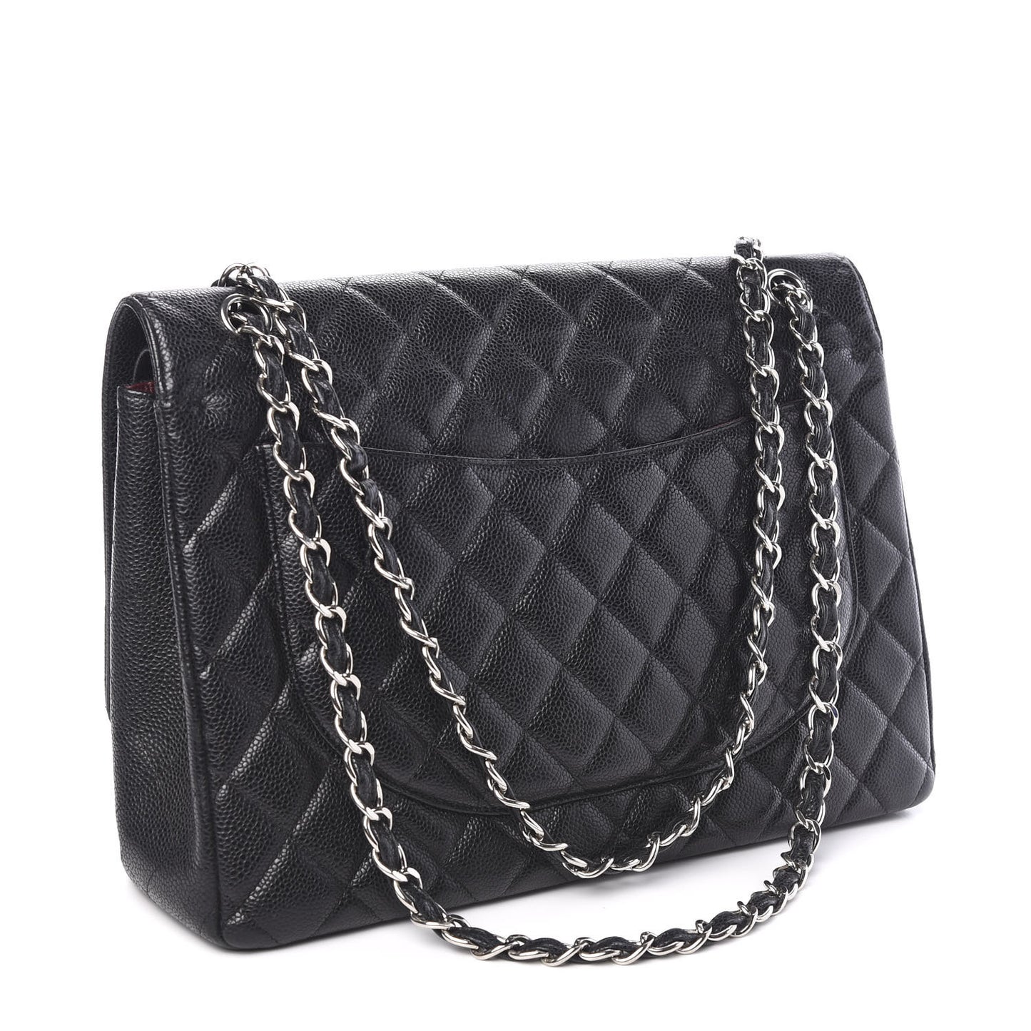 Caviar Quilted Maxi Double Flap Black