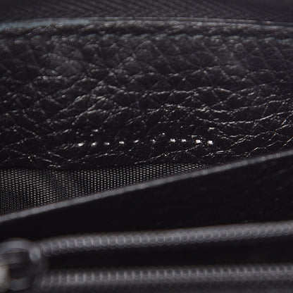 Gucci Pebbled Calfskin Studded Soho Compact Disco Zip Around Wallet Black 7 of 14