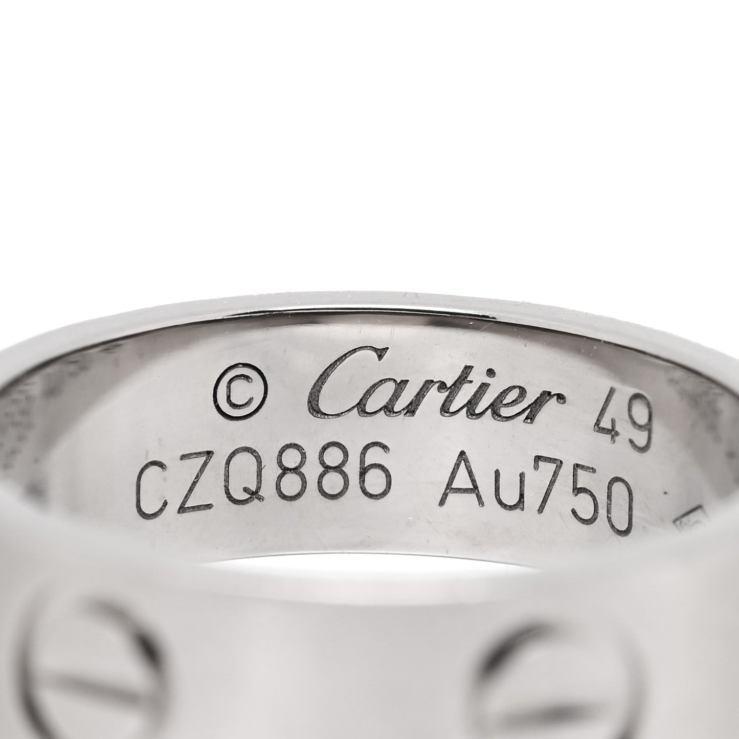 18K White Gold 5.5mm LOVE Ring 49 5