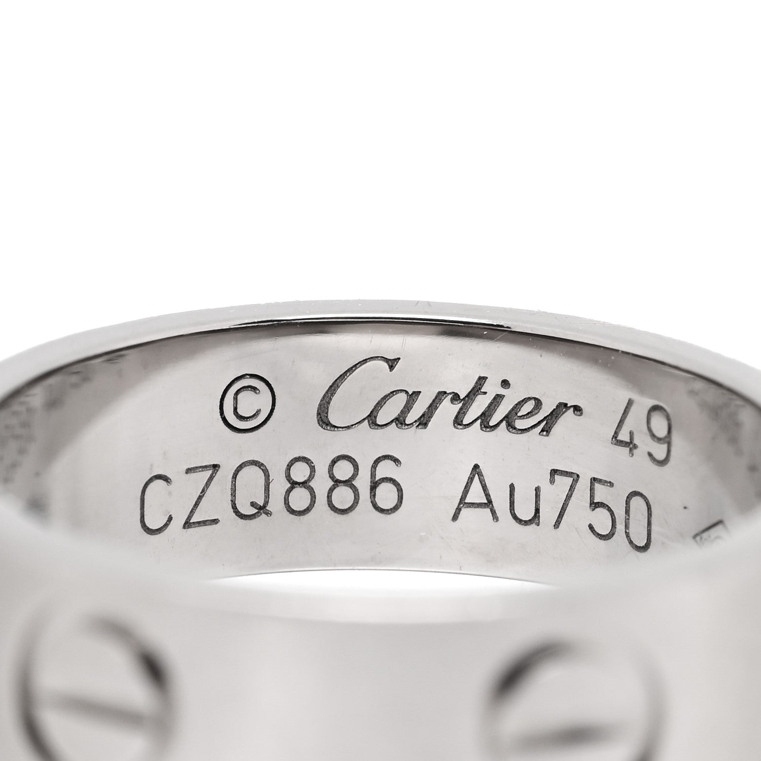 Cartier 18K White Gold 5.5mm LOVE Ring 49 5 4 of 4