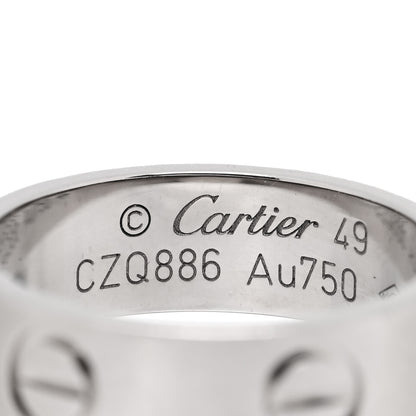 Cartier 18K White Gold 5.5mm LOVE Ring 49 5 4 of 4