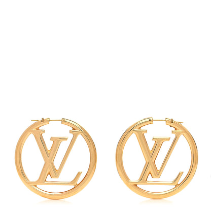 Louis Vuitton Metal Louise Hoop Earrings Gold 1 of 4