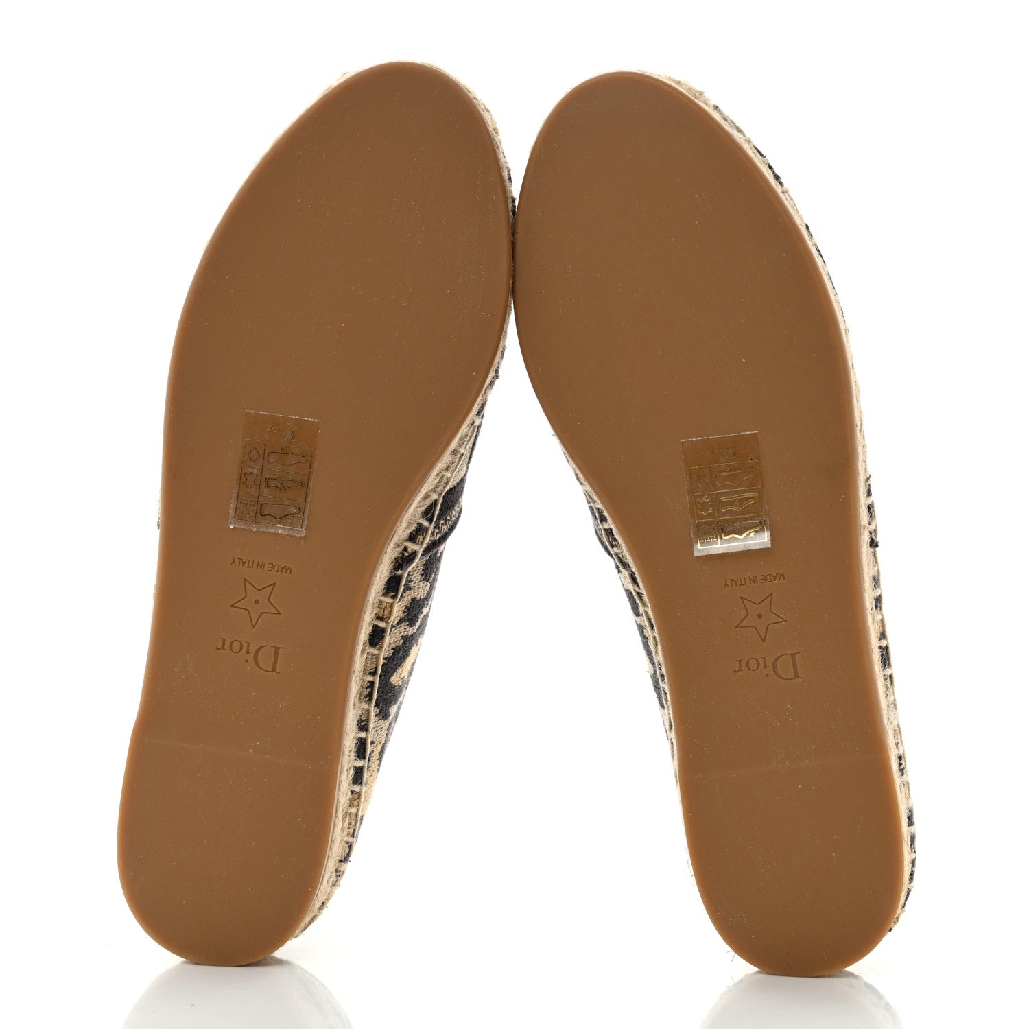 Christian Dior Cotton Embroidered Leopard Print Granville Espadrille 35 Natural 5 of 9