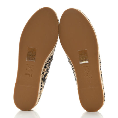 Christian Dior Cotton Embroidered Leopard Print Granville Espadrille 35 Natural 5 of 9