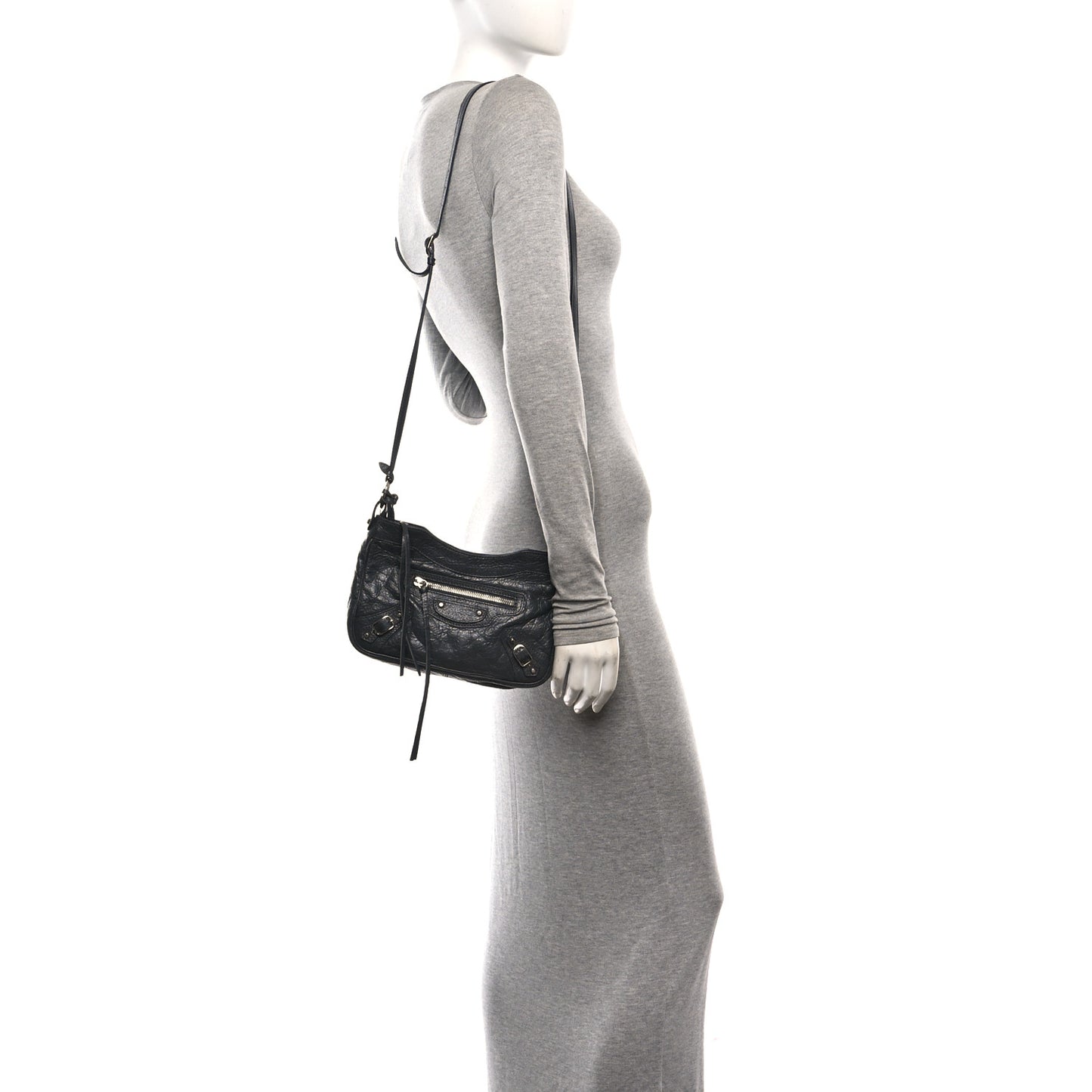 Agneau Classic Silver Hardware Hip Anthracite