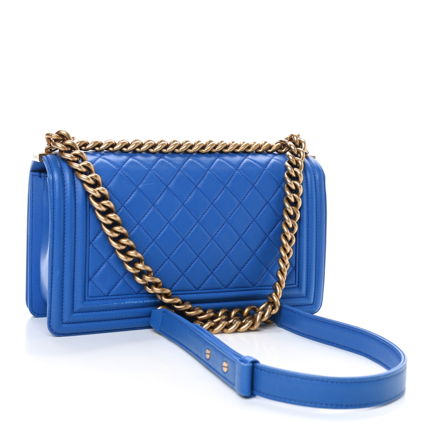Chanel Lambskin Quilted Medium Boy Flap Blue 2 of 4