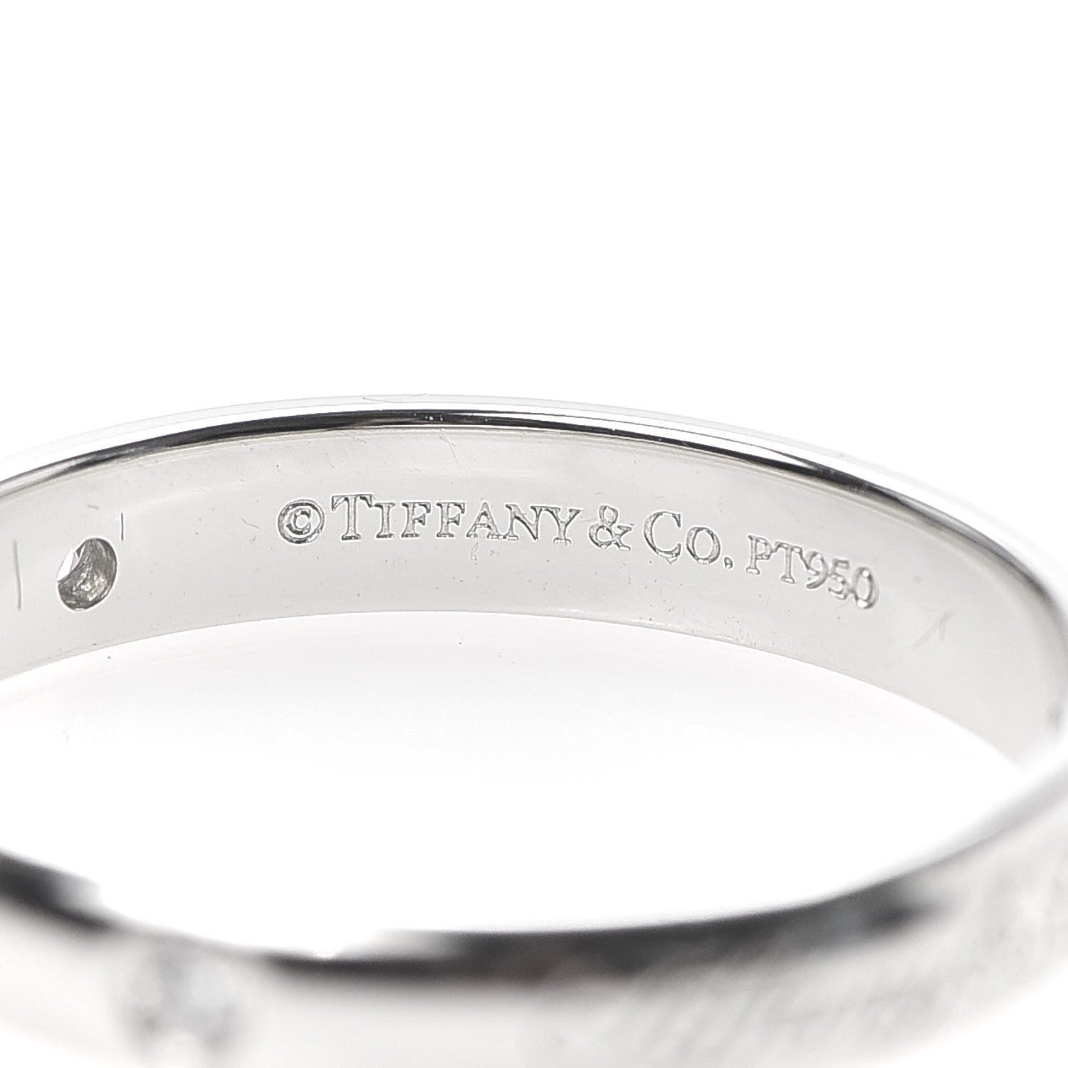 Tiffany Platinum Diamond 3mm Notes Ring 50 5.5 4 of 5
