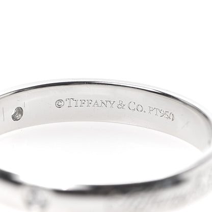 Tiffany Platinum Diamond 3mm Notes Ring 50 5.5 4 of 5