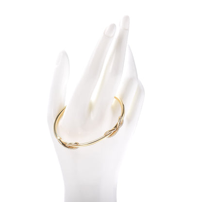 Tiffany 18K Yellow Gold Diamond Double Infinity Cuff Bracelet 2 of 4