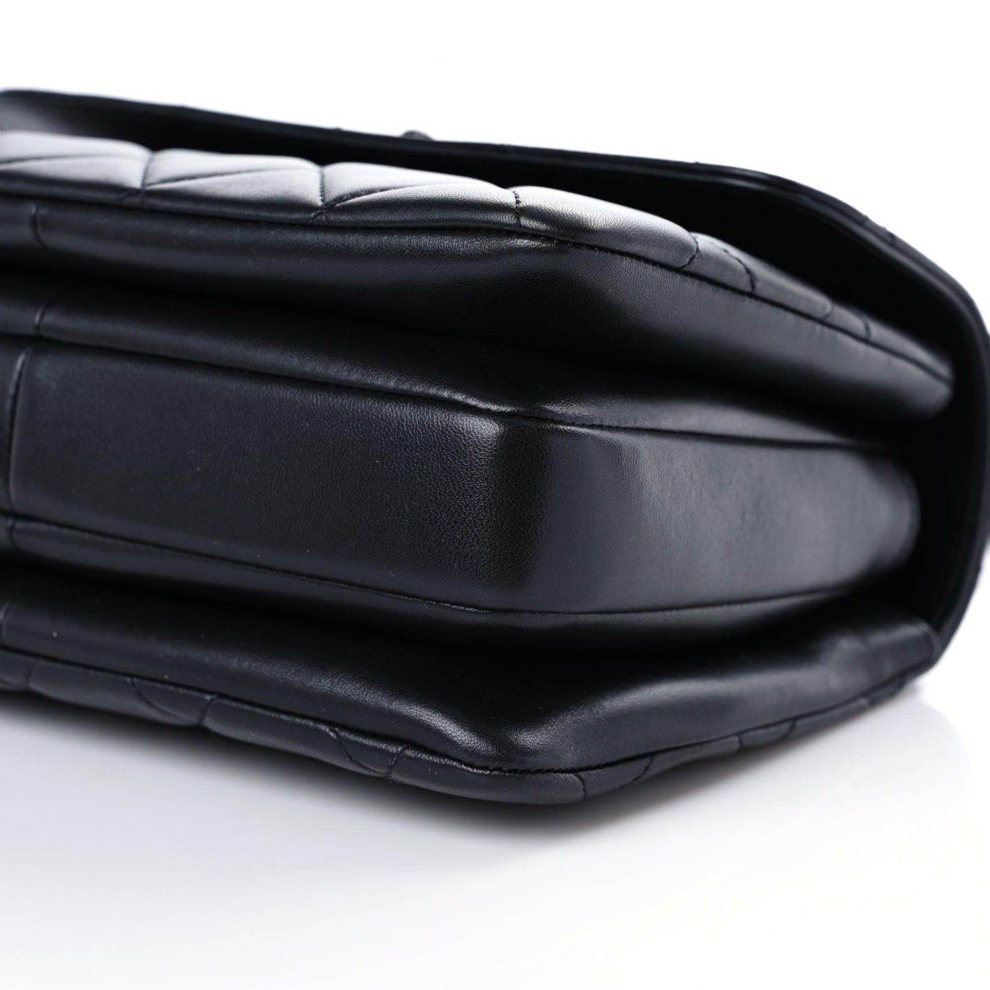 Lambskin Quilted Small Trendy CC Dual Handle Flap Bag So Black