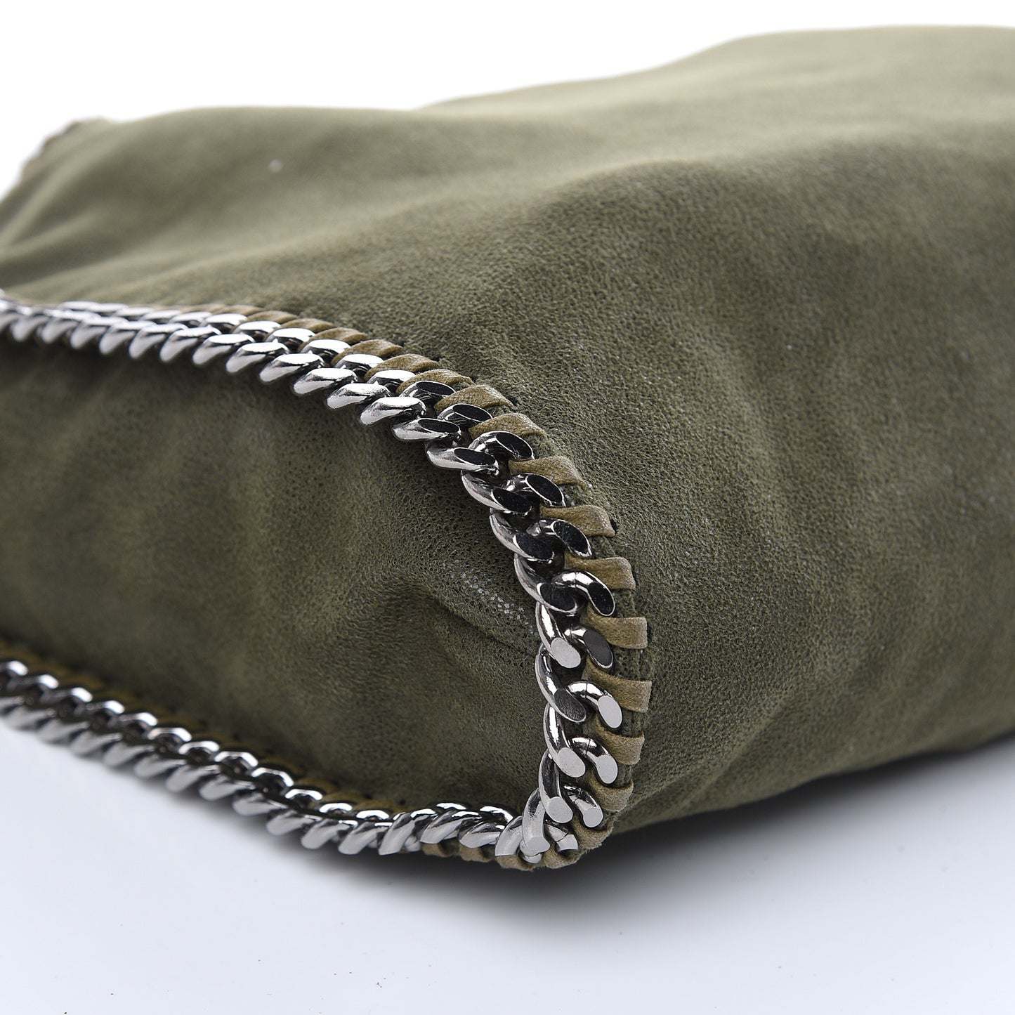 Shaggy Deer Falabella Fold Over Tote Olive