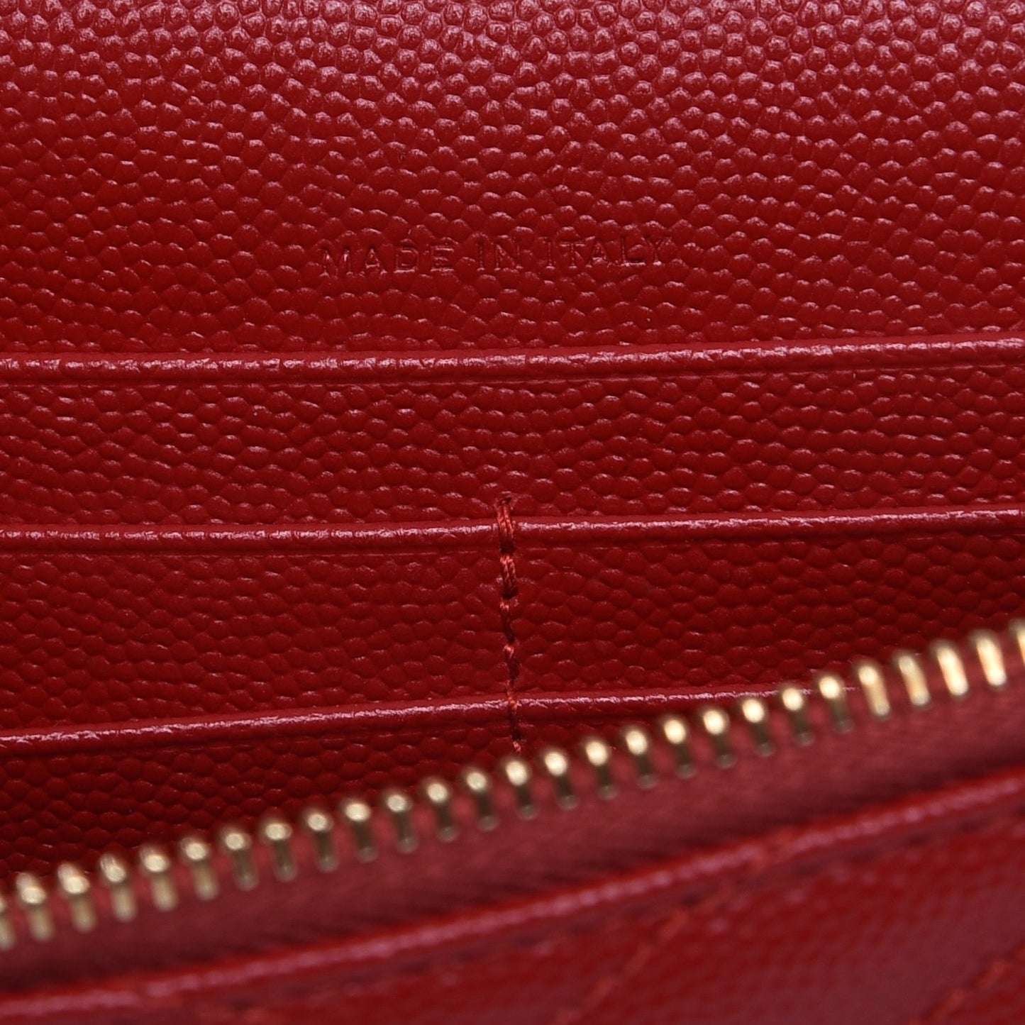 Grain De Poudre Matelasse Chevron Monogram Envelope Chain Wallet New Red