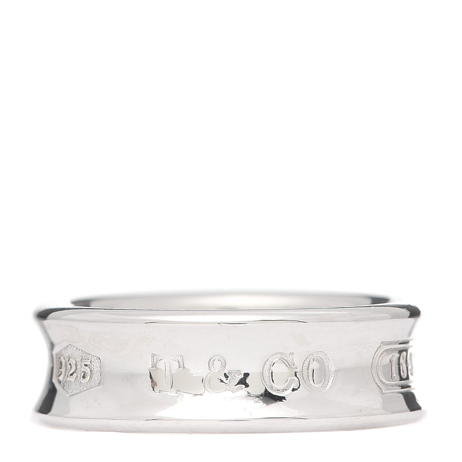 Tiffany Sterling Silver 1837 Band Ring 54 7 1 of 5