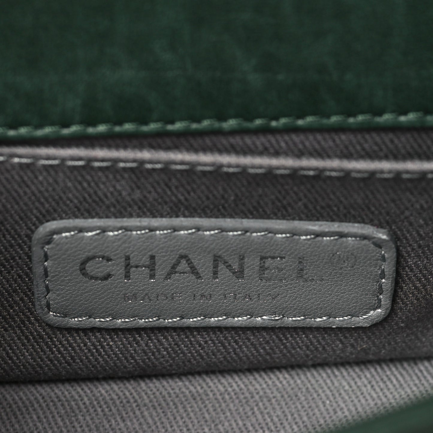 Velvet Quilted Mini Boy Flap Dark Green