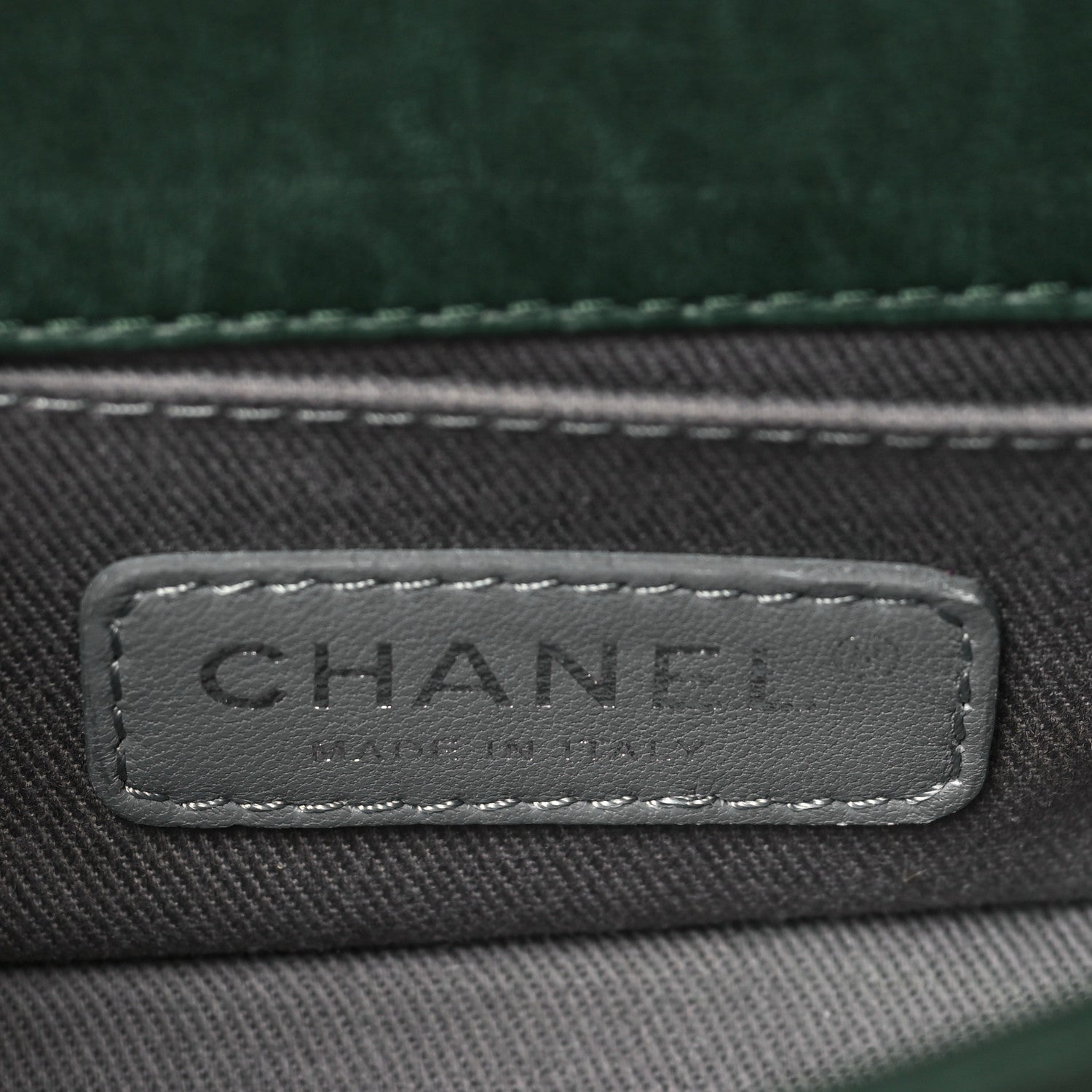 Chanel Velvet Quilted Mini Boy Flap Dark Green 5 of 8