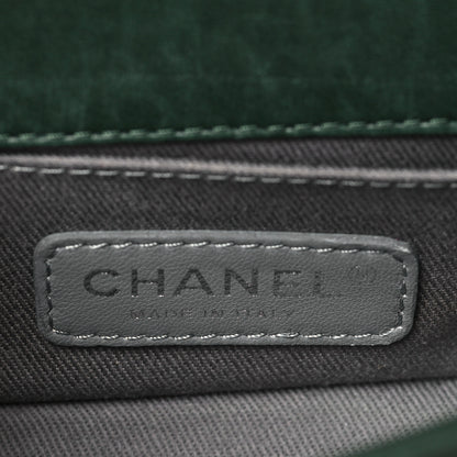 Chanel Velvet Quilted Mini Boy Flap Dark Green 5 of 8