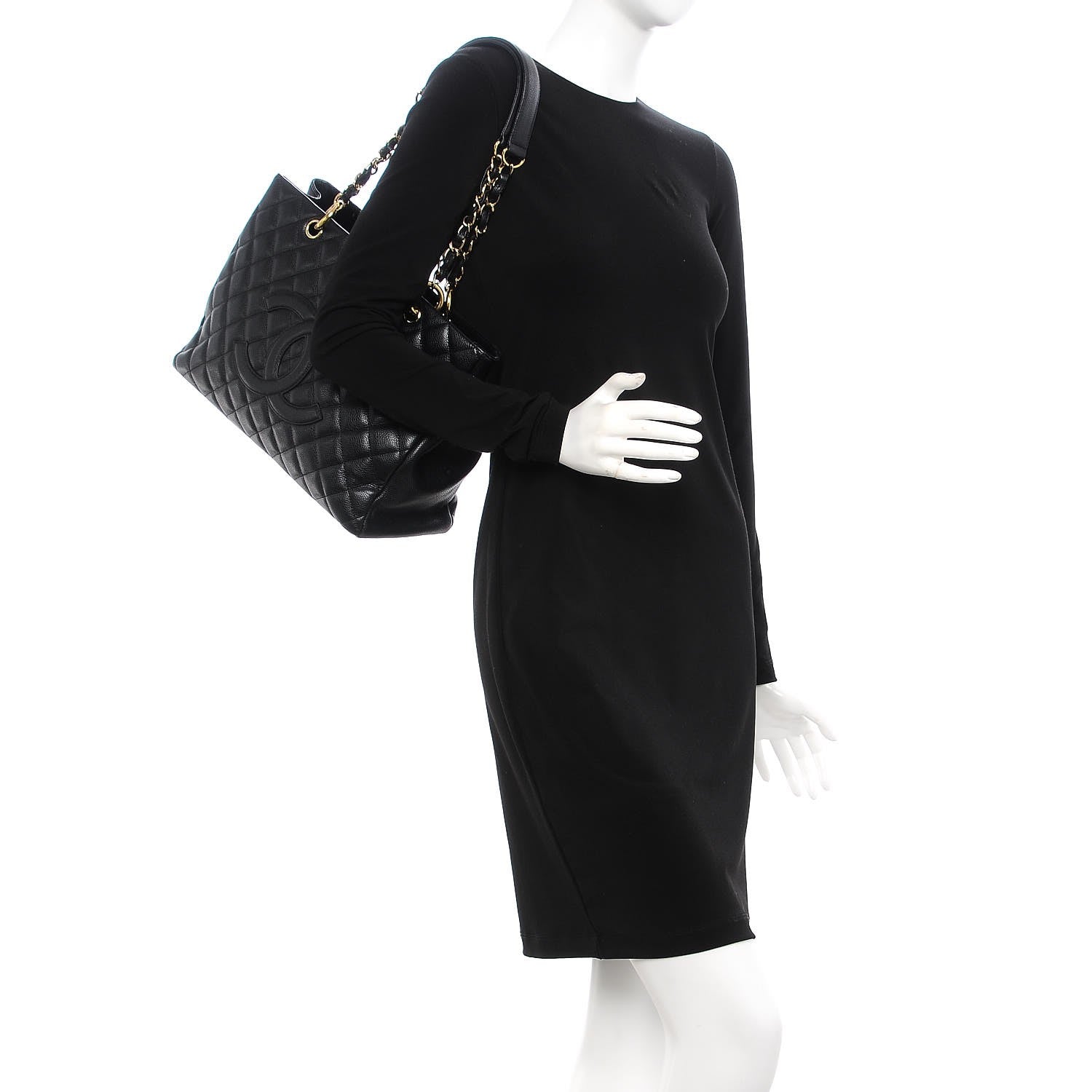 Chanel Caviar Quilted Grand Shopping Tote GST Black 2 of 8
