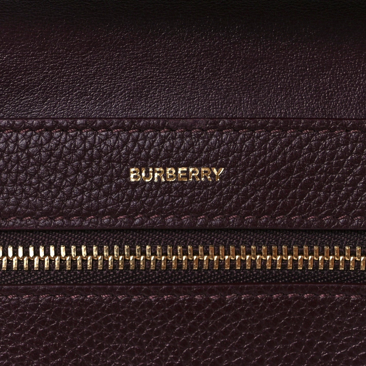 Grainy Calfskin Monogram Motif Folding Wallet Brown