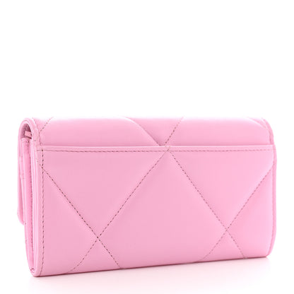 Chanel Lambskin Quilted Chanel 19 Flap Wallet Pink 3 of 9
