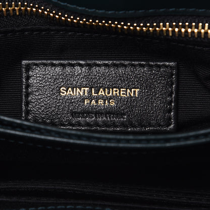 Saint Laurent Velvet Y Quilted Monogram Toy Loulou Chain Satchel Dark Ottanio 6 of 13