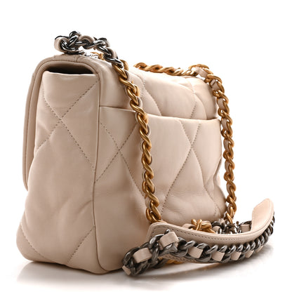 Chanel Lambskin Quilted Medium Chanel 19 Flap Light Beige 3 of 10