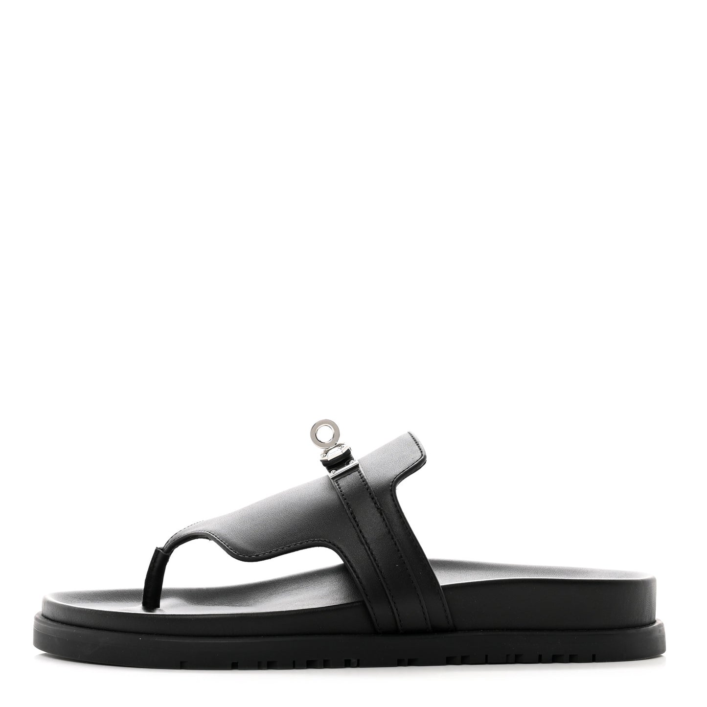 Calfskin Womens Empire Sandals 36.5 Black