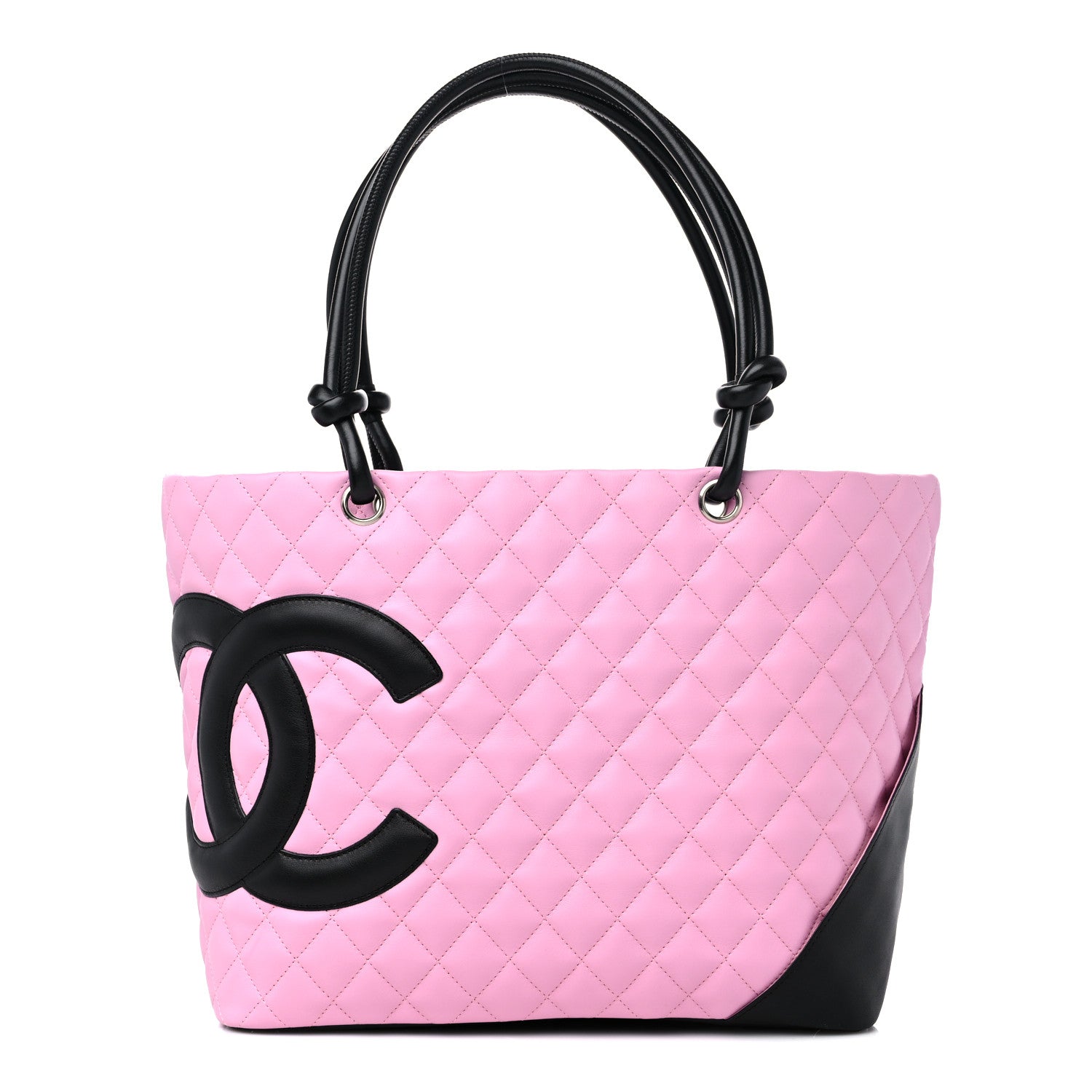 Chanel Calfskin Quilted Large Cambon Tote Pink Black 1 of 10