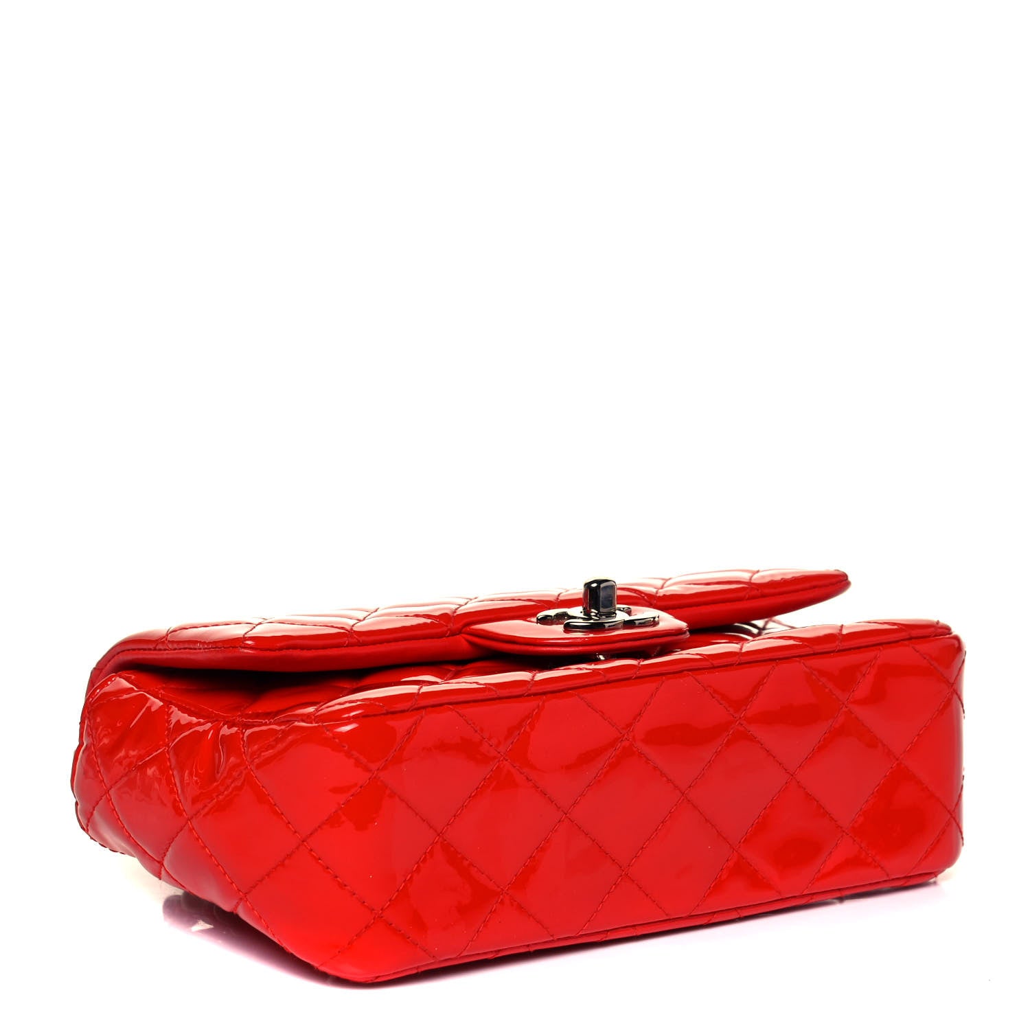 Chanel Patent Calfskin Quilted Mini Rectangular Flap Red 4 of 9