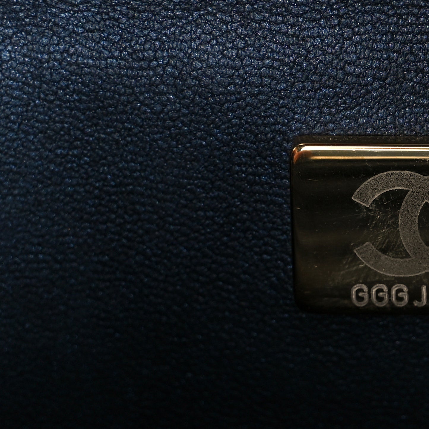 Lambskin Quilted Mini Top Handle Rectangular Flap Navy Blue