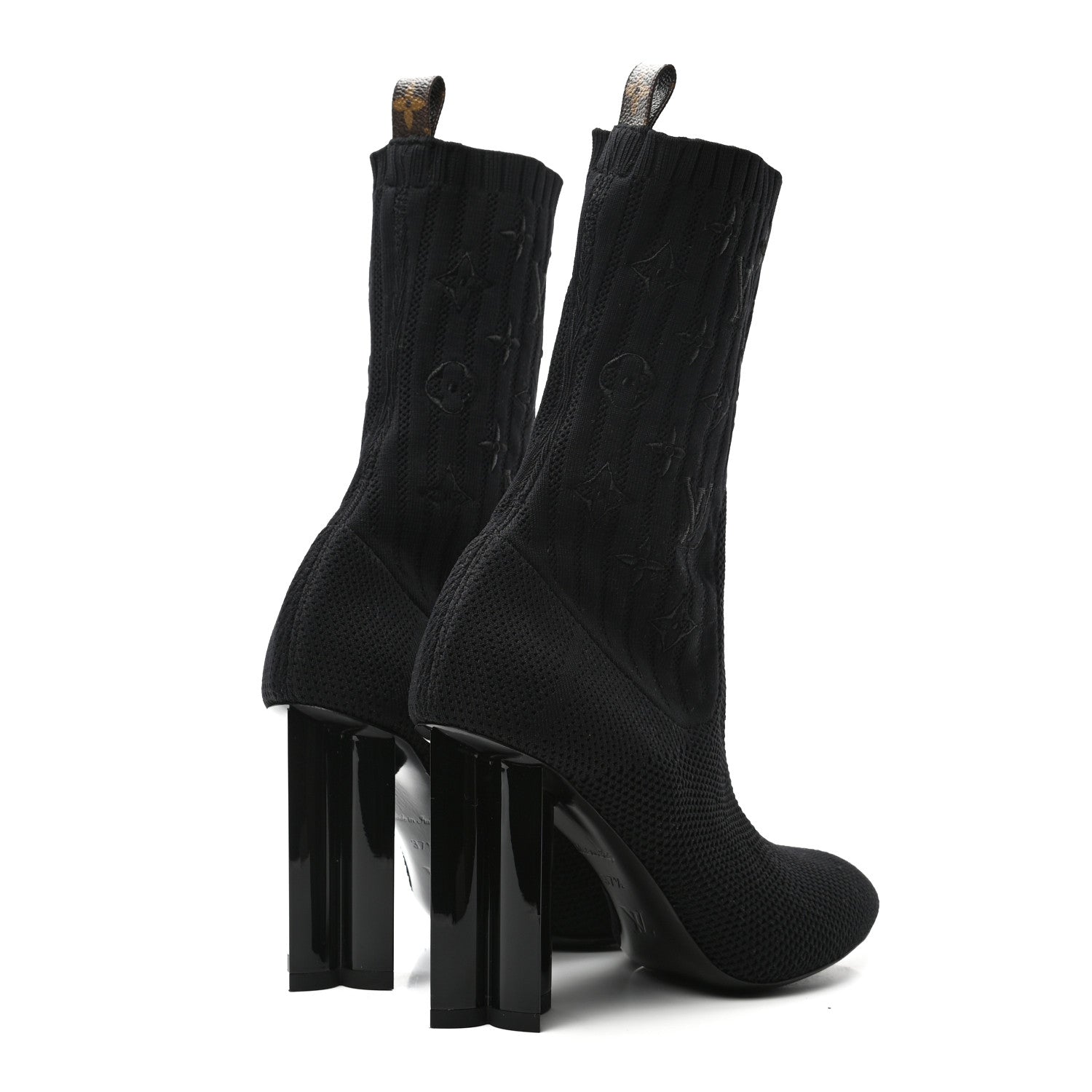 Louis Vuitton Monogram Stretch Fabric Silhouette Ankle Boots 37.5 Black 4 of 7