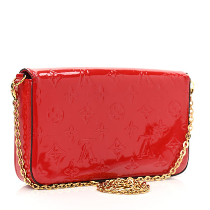 Louis Vuitton Vernis Felicie Pochette Chain Wallet Cherry 4 of 9