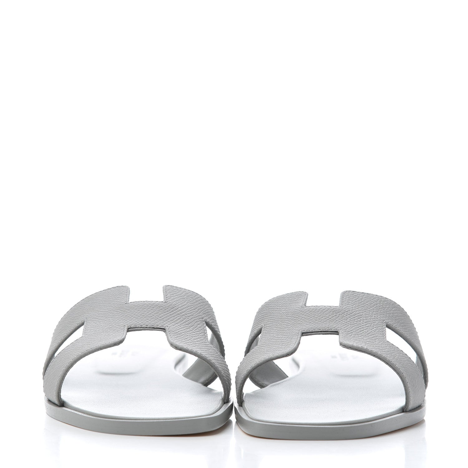 Hermes Epsom Oran Sandals 37.5 Bleu Glacier 2 of 12