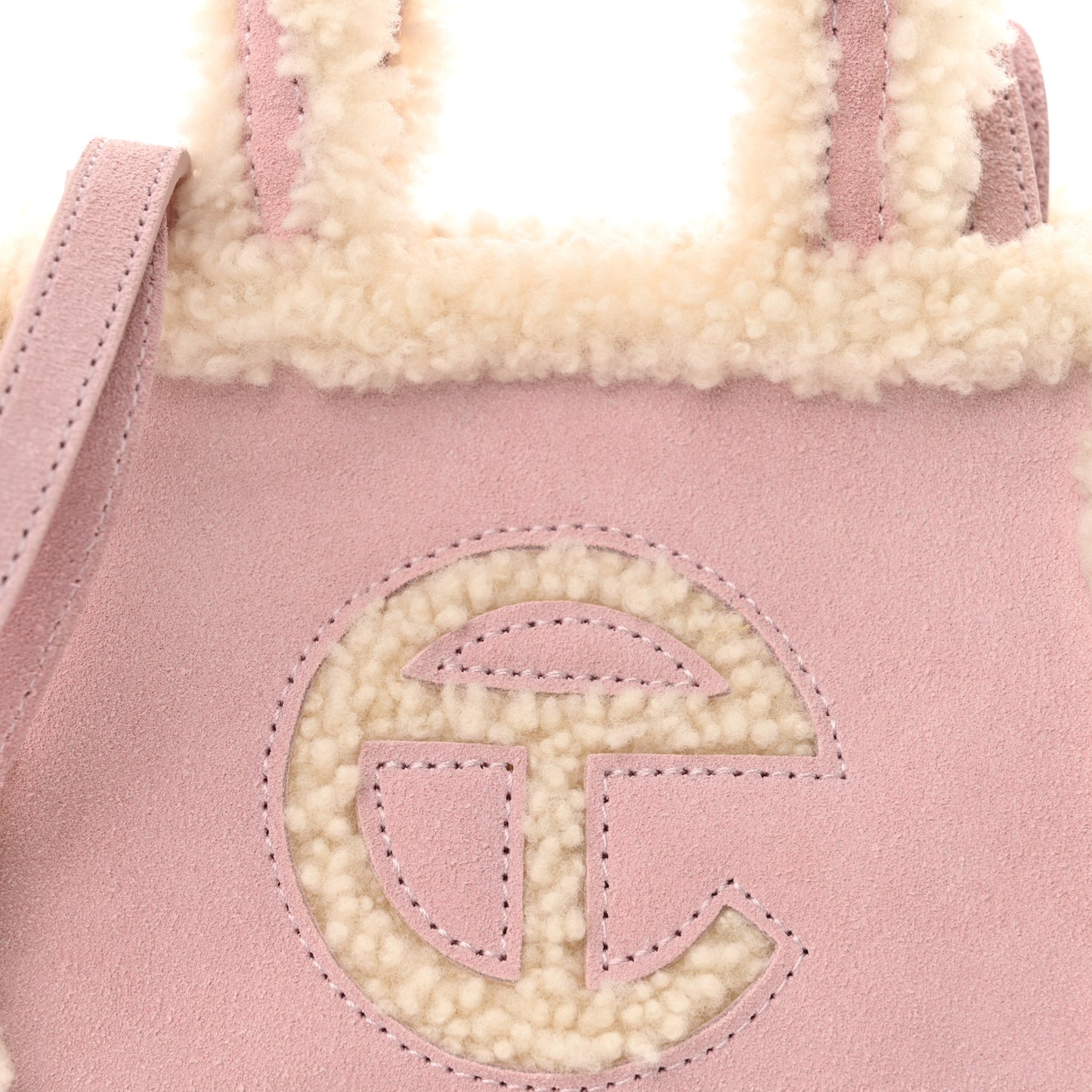 X UGG Suede Shearling Small Shopping Bag Pink