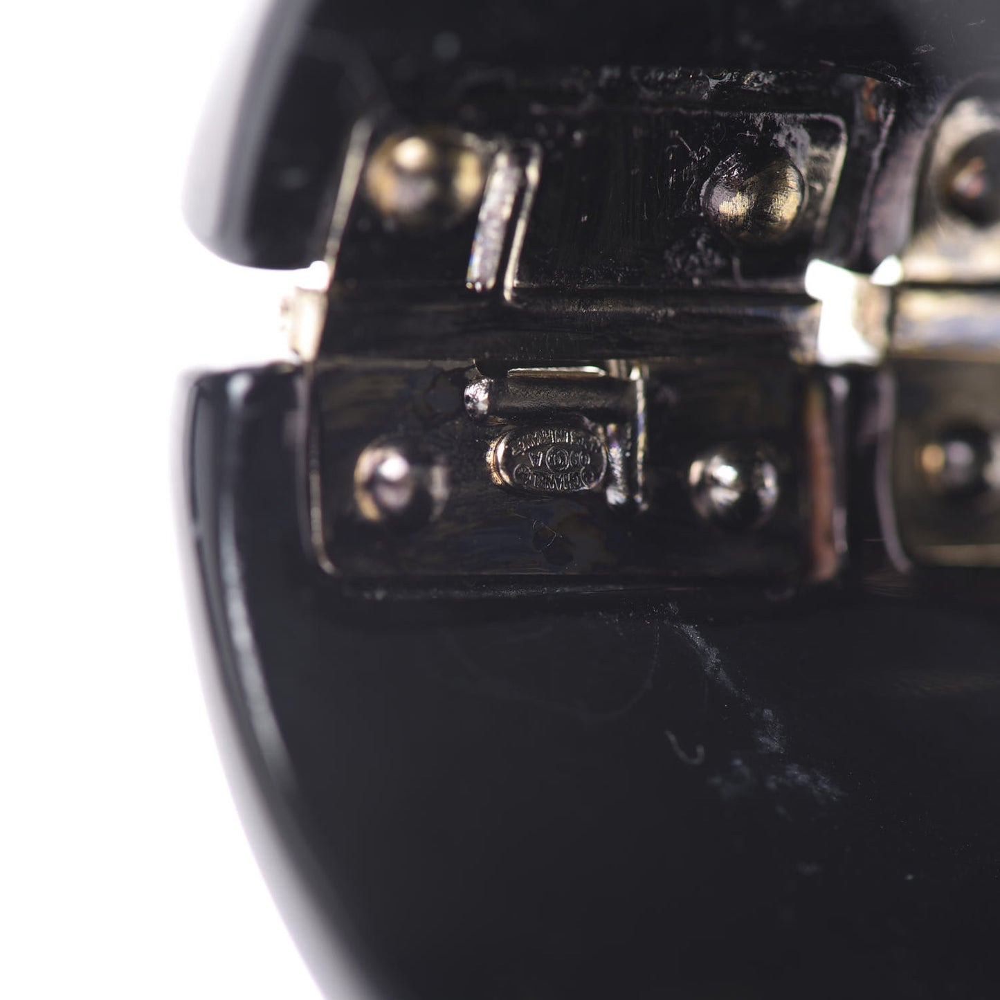 Resin Crystal Baguette CC Wide Cuff Black